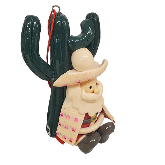 Southwestern Santa Christmas Ornaments Cactus Sombrero Sarape Santa Ornaments - Picture 7 of 12